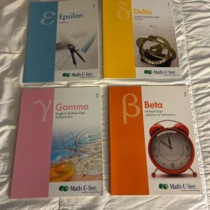 Math-U-See Test Books Bundle Beta Gamma Delta Epsilon NEW (4)